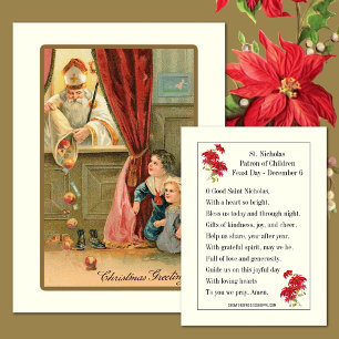 Visite Carte de prière St. Nicholas Vintage Noël