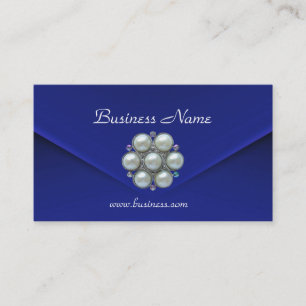 Visite Carte de profil Affaires Riche Velours Bleu Perles