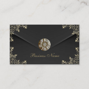 Visite Carte de profil Affaires Sépia Velours Noir Bijou