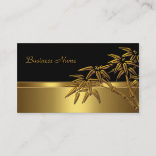 Visite Carte de profil Asian Black Gold Bamboo 2