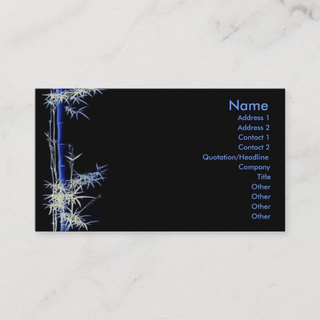 Visite Carte de profil Bambou (Devant)