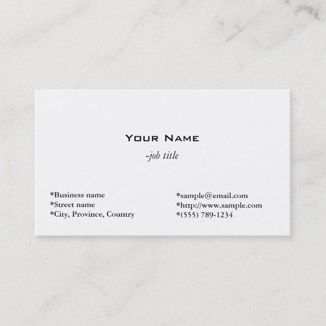 Visite carte de profil blanc simple et cool (Devant)