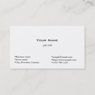 Visite carte de profil blanche simple, simple et cool