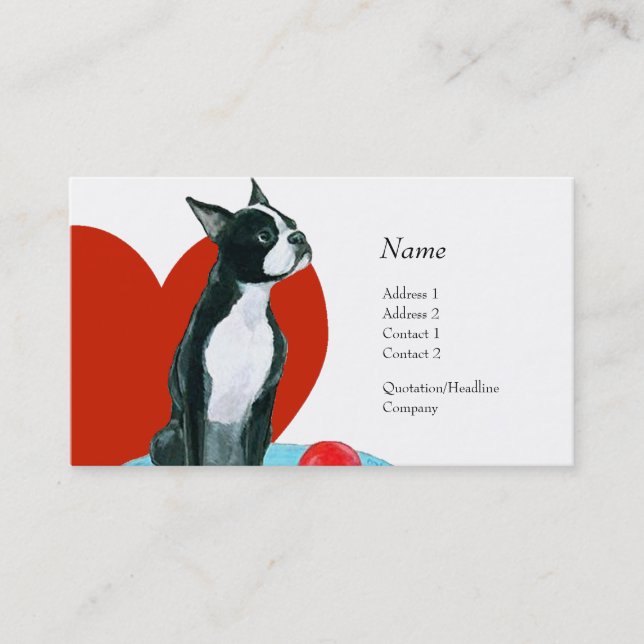 Visite Carte de profil - Boston Terrier (Devant)