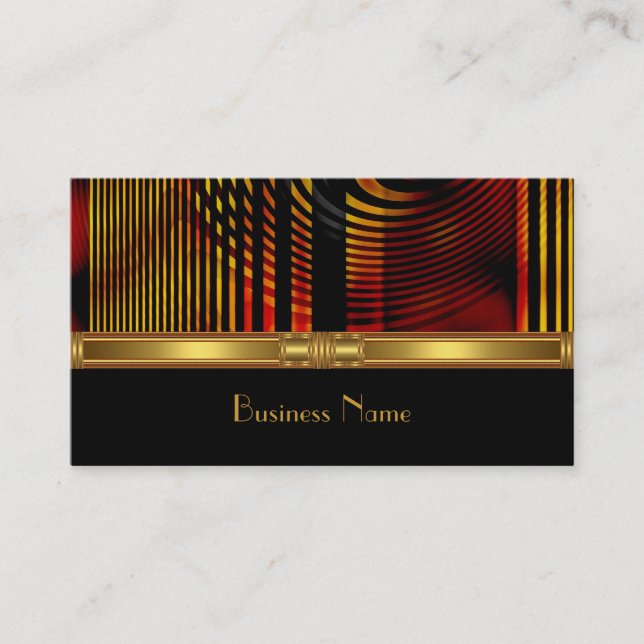 Visite Carte de profil Business Abstrait Red Gold Design  (Devant)