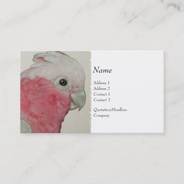 Visite Carte de profil - cacatoès (Devant)