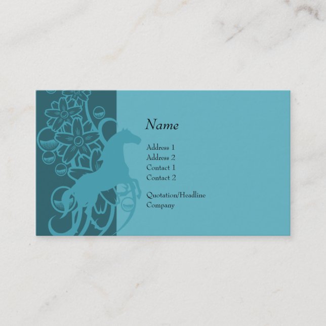 Visite Carte de profil - cheval décoratif (Devant)