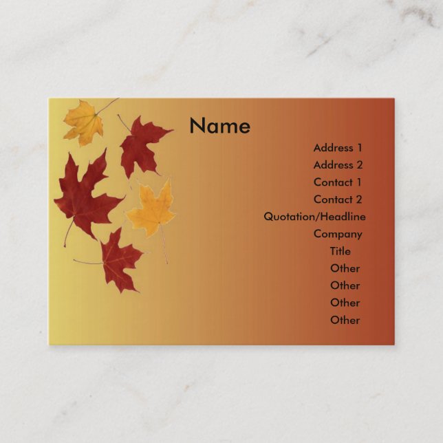 Visite Carte de profil d'automne (Devant)