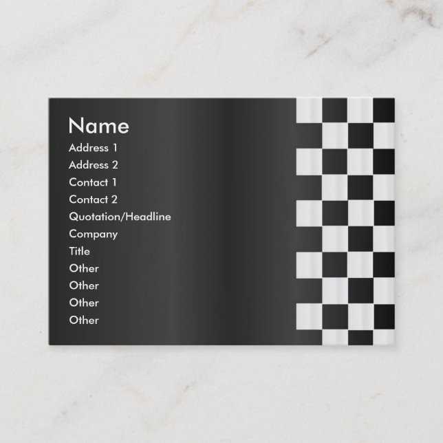 Visite Carte de profil de bordure du tableau de contrôle (Devant)