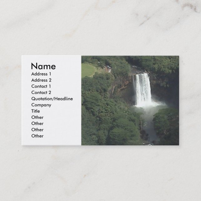 Visite Carte de profil de cascade (Devant)