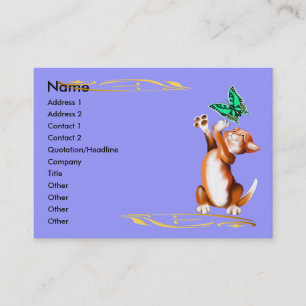 Visite Carte de profil de chaton et de papillon