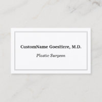 Carte de profil de chirurgien plastique minimale