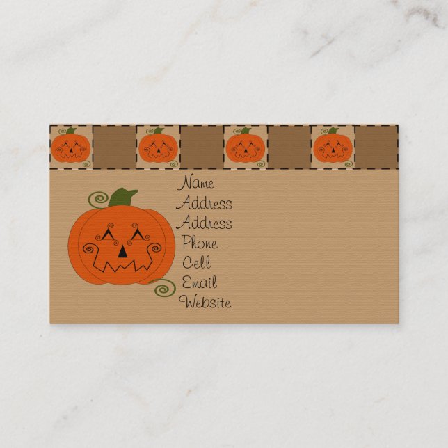 Visite Carte de profil de citrouille de patchwork de (Devant)