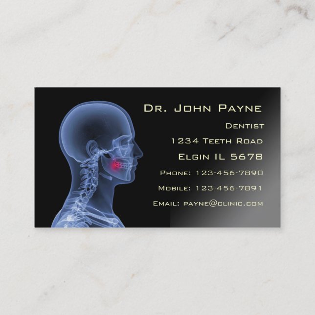 Visite Carte de profil de dentiste (Devant)