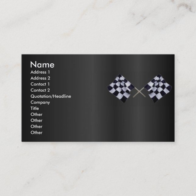 Visite Carte de profil de drapeau de course (Devant)