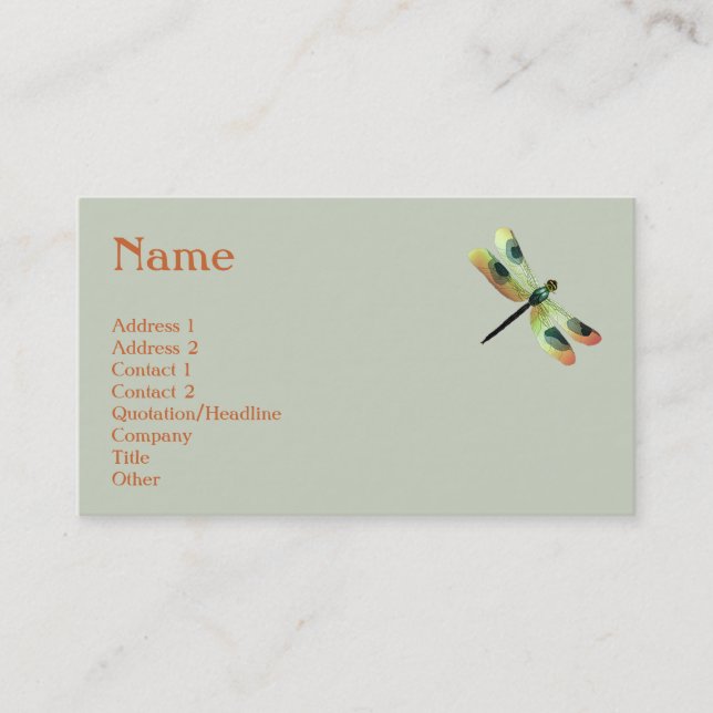 Visite Carte de profil de libellule de pêche (Devant)