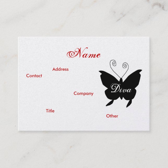 Visite Carte de profil de papillon Diva - personnalisable (Devant)