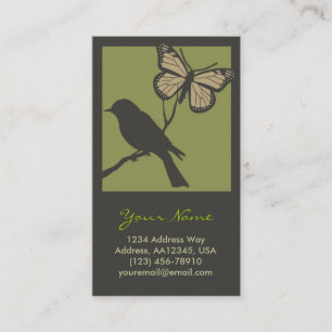 Visite Carte de profil de papillon d'oiseau (vert)