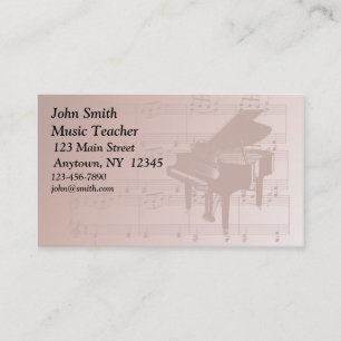 Visite Carte de profil de piano