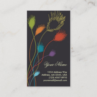 Visite Carte de profil de plume de couleur