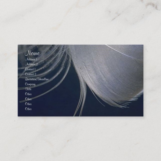 Visite Carte de profil de plumes (Devant)