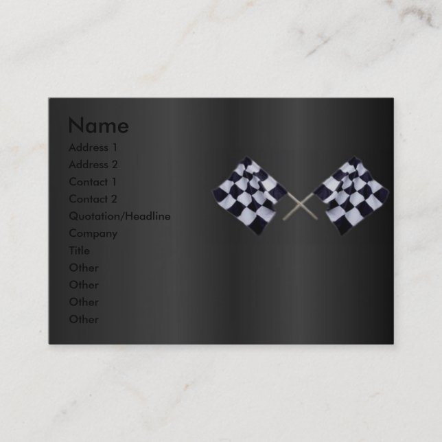 Visite Carte de profil d'indicateur de course (Devant)