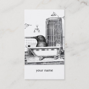 Visite Carte De Profil Du Bain À Remous Vintage