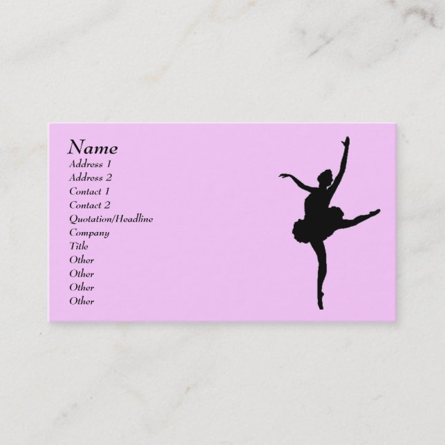 Visite Carte de profil du danseur (Devant)