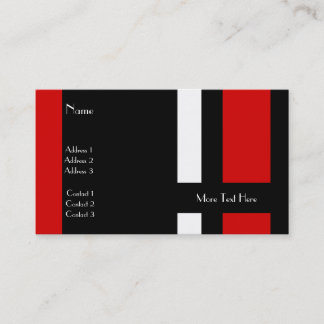 Visite Carte de Profil Entreprise Noir Rouge Blanc Bloc