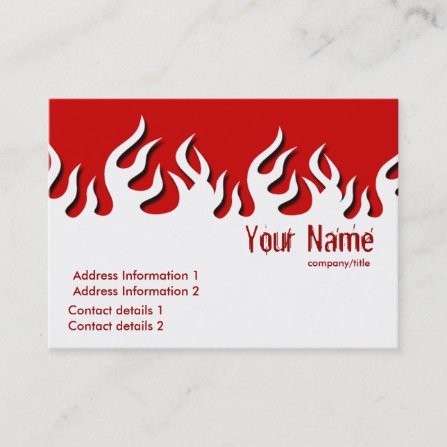 Visite Carte de profil Flamaze à chaud (Devant)