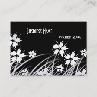 Visite Carte de profil Fleurs de style noir et blanc