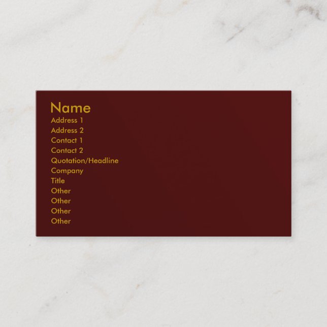 Visite Carte de profil Maroon (Devant)