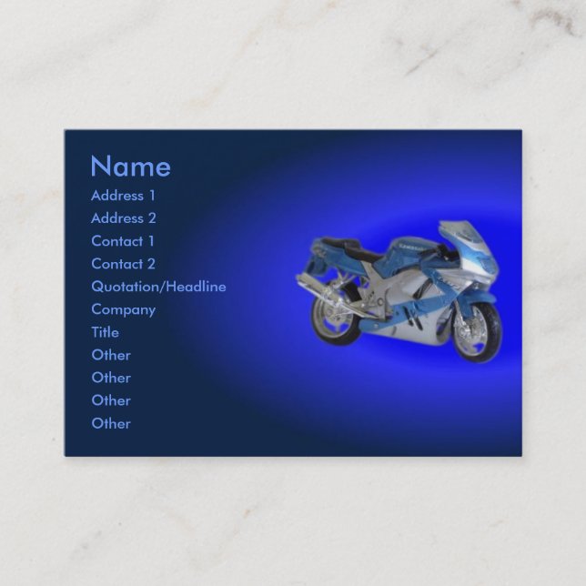 Visite Carte de profil moto (Devant)