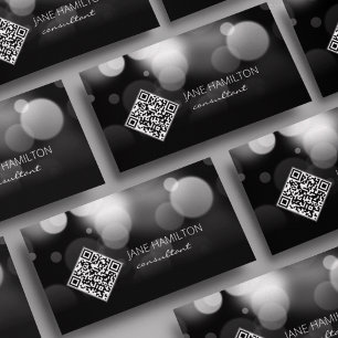Visite Carte de profil noir moderne code QR
