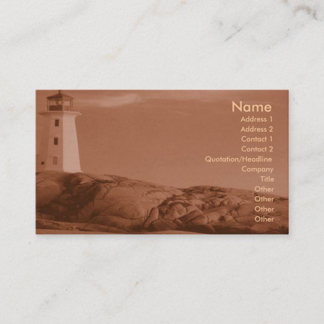 Visite Carte de profil phare (Devant)