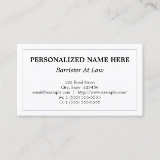 Visite Carte de profil Respectable Barrister At Law