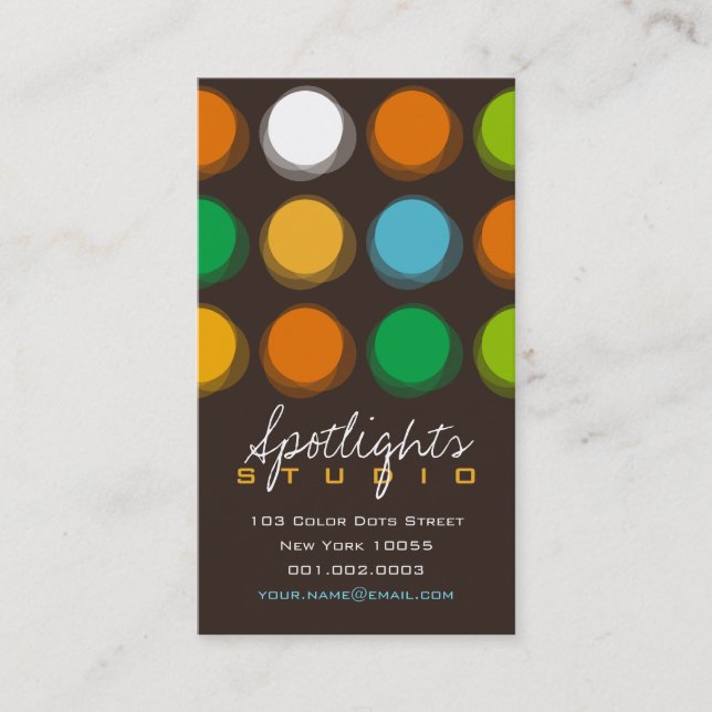 Visite Carte de profil Retro Pop Fun Dots Couleur Flou Fu (Devant)