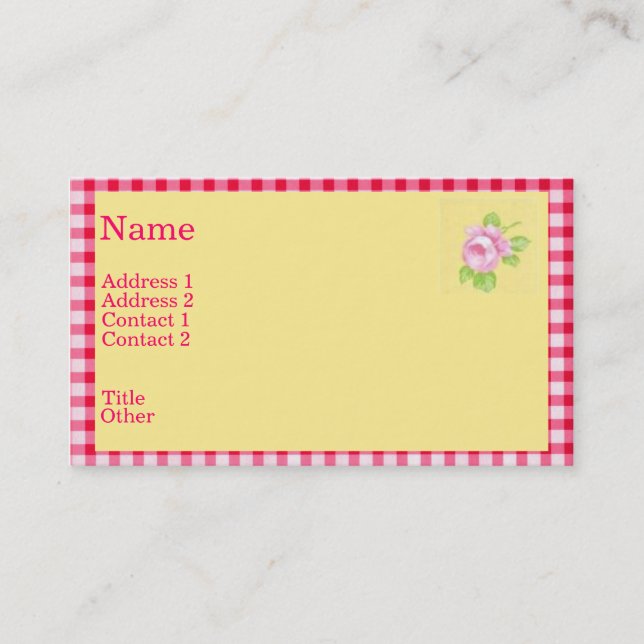 Visite Carte de profil Rose (Devant)