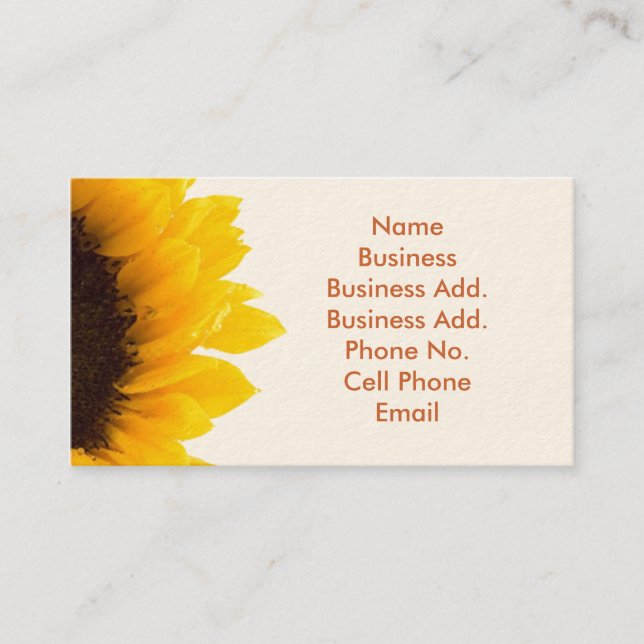 Visite Carte de profil Sunflower (Devant)
