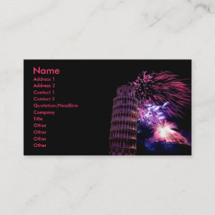 Visite Carte de profil Tour de Pise Fireworks