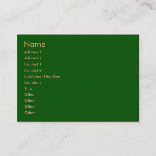 Visite Carte de profil verte (Devant)