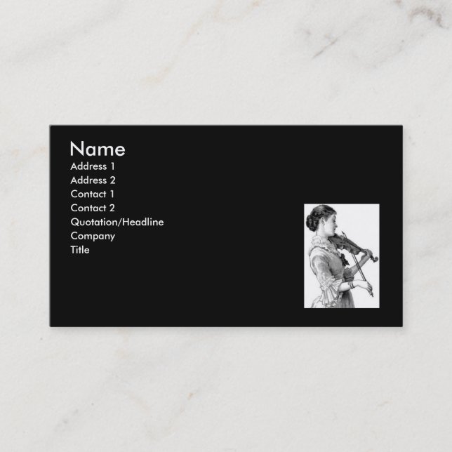 Visite Carte de profil violoniste (Devant)