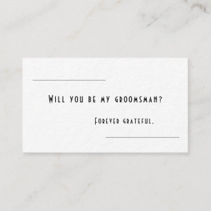 Visite Carte de proposition Groomsman