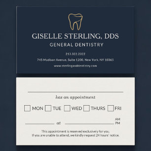 Visite Carte de rappel de rendez-vous de dentisterie bleu