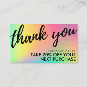 Visite Carte de réduction Holographic Rainbow Beauty Sal