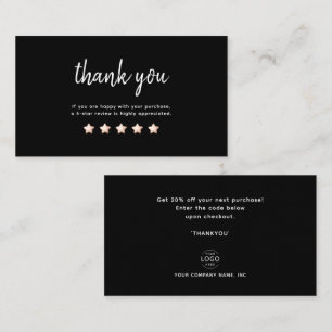 Visite Carte de réduction pour petites entreprises Merci
