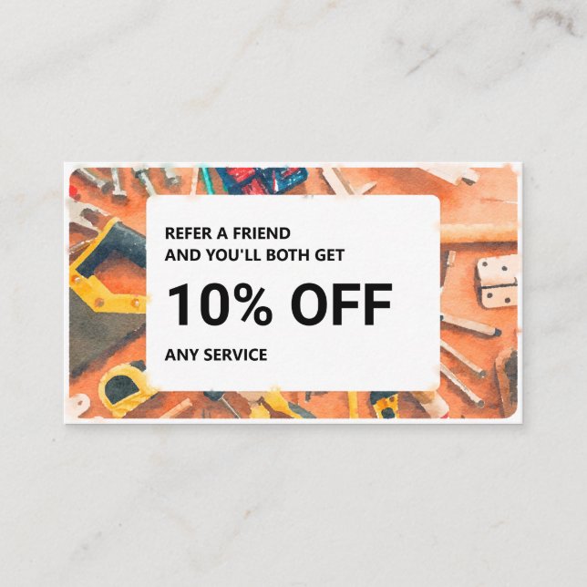 Visite Carte de référencement: Services Handyman (Devant)