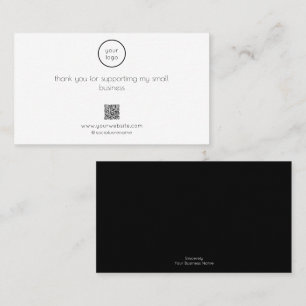 Visite Carte de remerciement avec code QR Logo pour petit