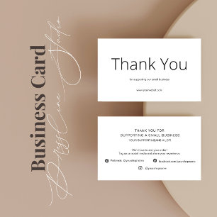 Visite Carte de Remerciement Blanche sur les Médias Socia