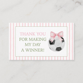 Visite Carte de remerciement cadeau Stripe Rose Football